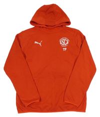 Červená mikina s nápisem a kapucí Puma