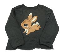 Antracitová ľahká mikina s králikom H&M