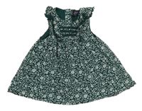 Tmavozelené kvetované menšestrové šaty s čipkou Sergent Major