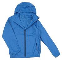 Modrá šušťáková nepromokavá bunda s kapucňou Tchibo