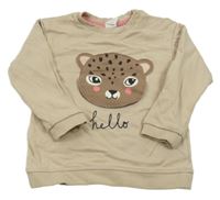 Svetlohnedá mikina s mačkou H&M