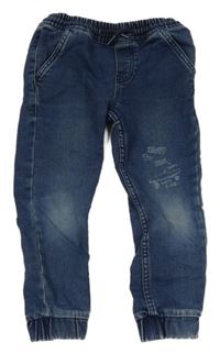 Modré teplákové cuff rifle so skateboardom Vertbaudet