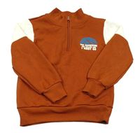 Hnedo-svetlobéžová mikina s potlačou