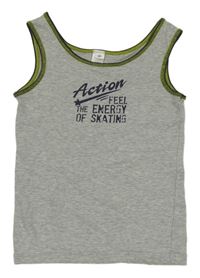 Sivé melírované tielko s nápisom Topolino