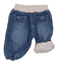 Modré podšité cuff rifle s úpletovým pasem