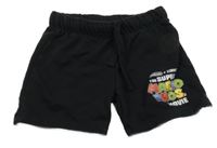 Čierne teplákové kraťasy s nápisem - Mario H&M