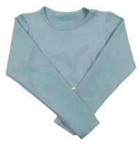 Modré melírované sportovní crop triko