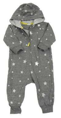 Šedá melírovaná tepláková kombinéza s hvězdami a kapucí H&M