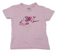 Ružové tričko s potiskem Nike