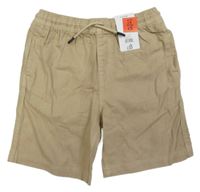 Nové - Hnědé plátěné chino kraťasy George