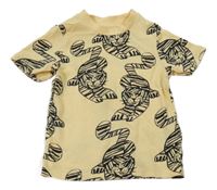 Žlté tričko s mačkami H&M