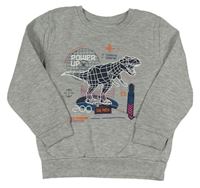 Sivá melírovaná mikina s dinem Primark