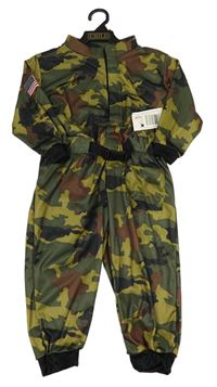 Khaki army kalhotový overal 