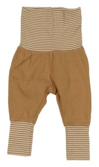 Hnedé ľahké tepláky s pruhmi