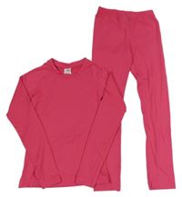 2 set - růžové thermo triko + thermo spodní legíny Crane