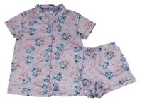 Lila saténové pyžama so Stitchem zn. Disney