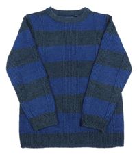 Modro-tmavomodrý kostkovaný svetr Next