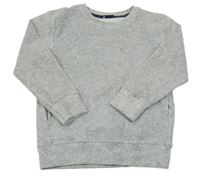 Sivá melírovaná zamatová mikina Next