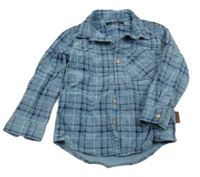 Modrá kostkovaná manšestrová košile Next