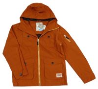Nové - hnědá šusťáková jarní bunda s kapucí Next
