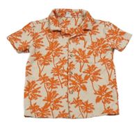 Béžovo-oranžová úpletová košile s palmami River Island