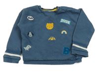 Tmavomodrá mikina s nášivkami Nutmeg