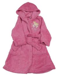 Růžový chlupatý župan s vílou a kapucí M&Co.