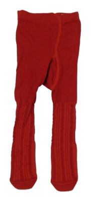 Červené vzorované pančuchy