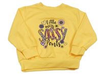 Žltá ľahká mikina s nápisom