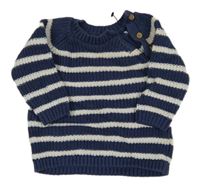 Modro-biely pruhovaný sveter M&S
