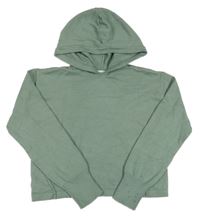 Khaki ľahký crop sveter s kapucňou Page one young