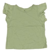 Svetlozelené tričko s volánikmi H&M