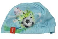 Svetlomodrá koupací čapica s futbalovým loptou