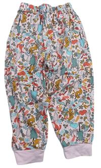 Svetloružové kvetované pyžamové nohavice s Gruffalem Tu