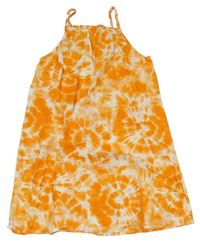Oranžové batikované ľahké šaty H&M
