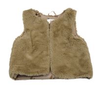 Hnedá kožušinová podšitá vesta H&M