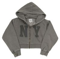 Sivá prepínaci crop mikina s písmeny a kapucňou Zara