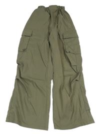 Khaki široké cargo nohavice zn. Shein