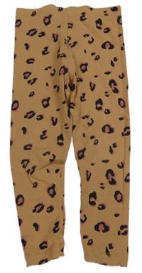 Okrovo-černo-růžové legíny s leopardím vzorem George