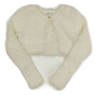 Biely kožušinový svetrový cardigan H&M