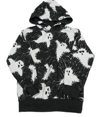 Černo-bílá mikina s duchy a kapucí H&M