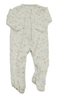 Bílý květovaný overal s myškami Mothercare