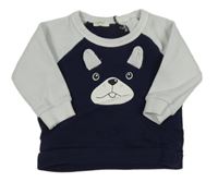 Bielo-tmavomodrá mikina s ňufáčikom  Benetton