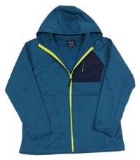 Petrolejovo-tmavomodrá propínací thermo mikina s kapucí Mountain Warehouse