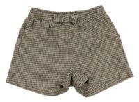 Bílo-černo-béžové kostkované kraťasy s mašlí H&M