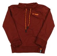 Hrdzavá mikina s nápisom