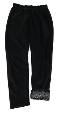 Čierne plyšové zateplené legíny Yigga