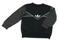 Černo-šedá mikina s logem Adidas