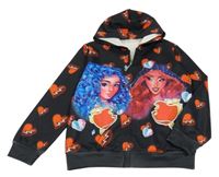 Čierna prepínaci mikina s dievčatkom a kapucňou