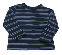 Tmavomodro-bílé pruhované triko Primark